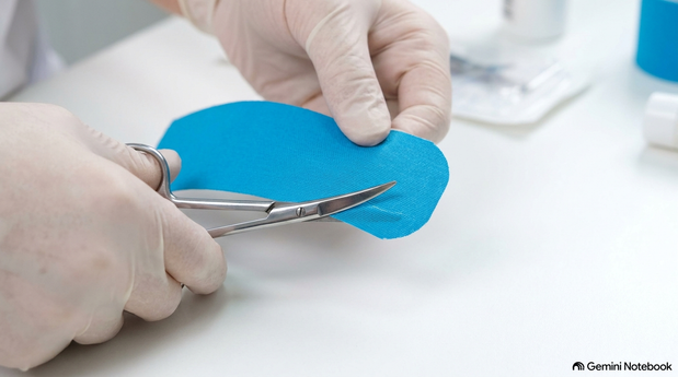 Tape-Ecken abrunden für lange Haltbarkeit an Knie, Oberschenkel und Fuß